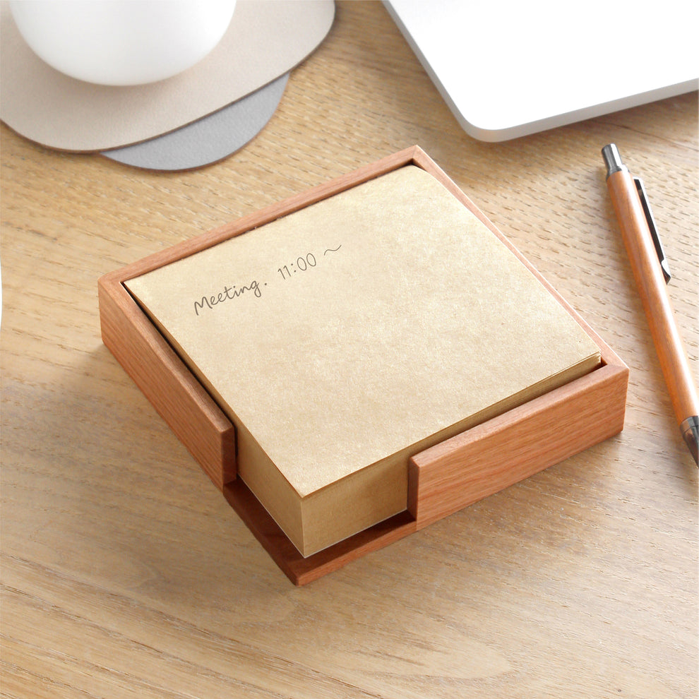 Memo Block & Tray 100 | Handcrafted Wood Desk Organizer – Hacoa ...