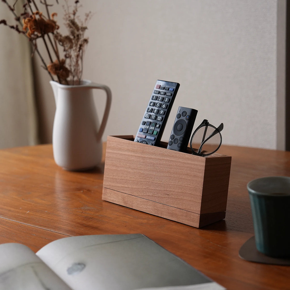 Remote Controll Stand Remote Control Stand | Solid Wood Desktop Organizer with Adjustable ...